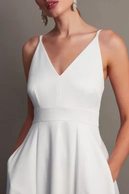 Monsoon Sarah satin bridal dress ivory