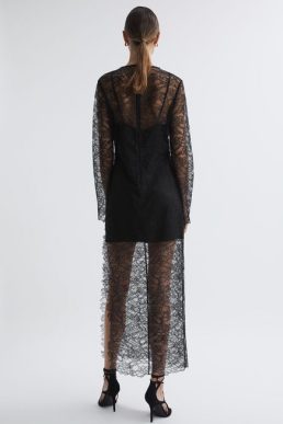 Reiss Priscilla Anna Quan Lace Maxi Dress Black