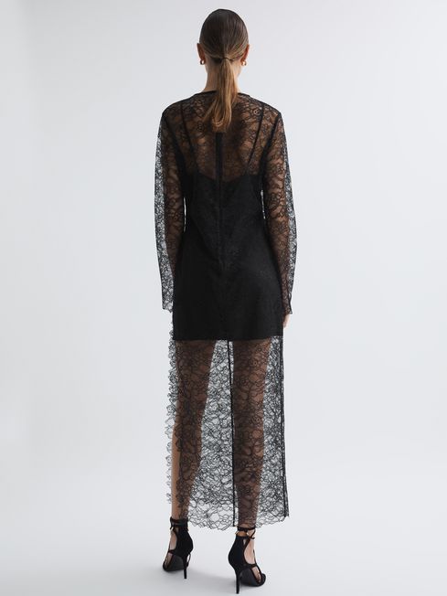 Reiss Priscilla Anna Quan Lace Maxi Dress Black