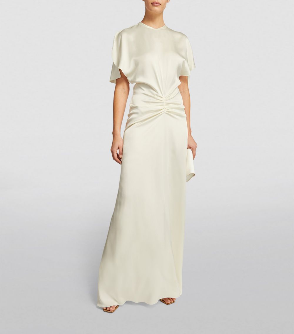 Victoria Beckham Gathered-Waist Maxi Dress, Ivory