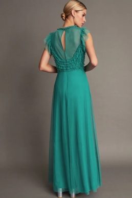 Monsoon Irina hand-embellished maxi bridesmaid dress green