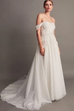 Monsoon Luciane off-shoulder bridal dress ivory