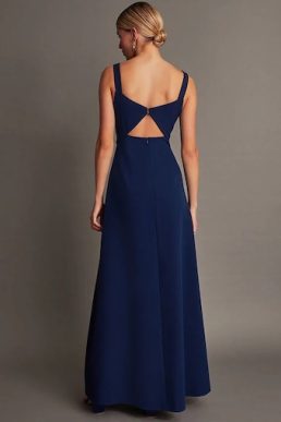 Monsoon Molly twist maxi bridesmaid dress blue