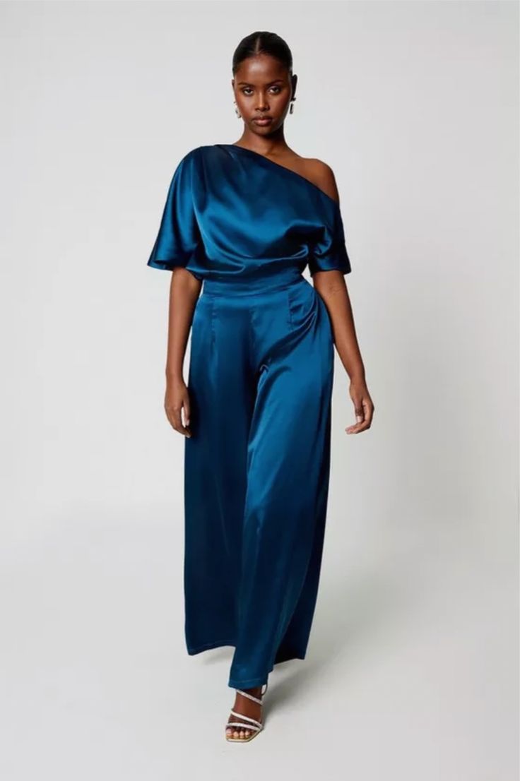 One Shoulder Satin Top Jumpsuit £109