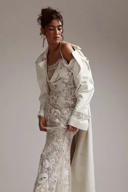 ASOS DESIGN statement applique lace fishtail maxi wedding dress