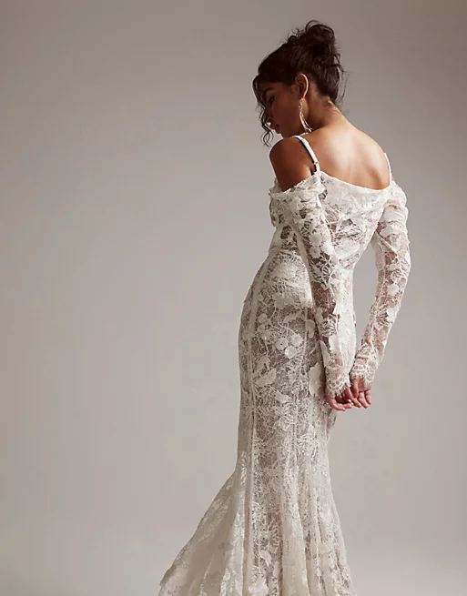 Sheer mesh lace applique maxi sales romper dress