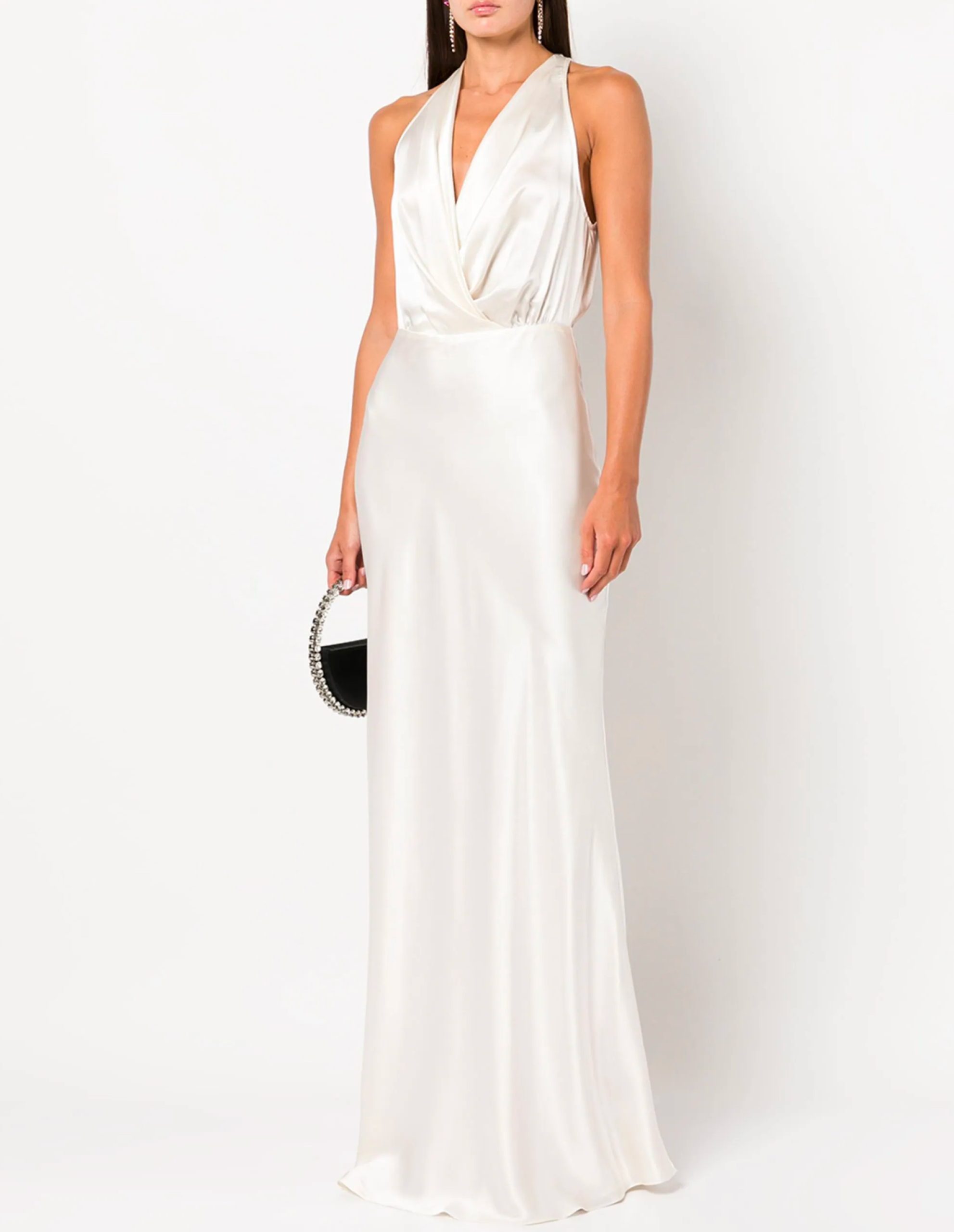 Michelle Mason draped halterneck gown dress