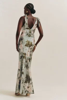 Reformation Pernille Floral Silk Dress Fauna Blush Multi