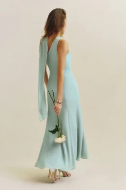 Reformation Rosalynn Maxi Dress, Aquamarine