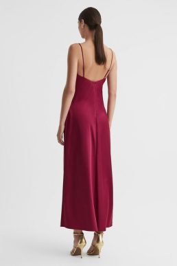 Reiss Esme Significant Other Cowl Neck Satin Maxi Dress Red