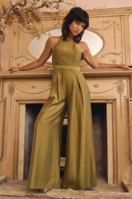 Nobody's Child Olive Green Halter Neck Tess Jumpsuit