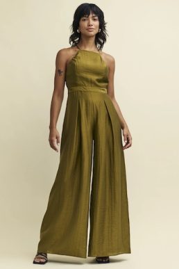 Nobody's Child Olive Green Halter Neck Tess Jumpsuit