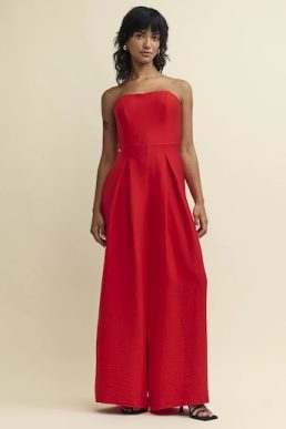 Nobody's Child Red Linen blend Rory Jumpsuit