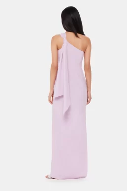 Whistles Bethan One Shoulder Maxi Bridesmaid Dress, Lilac