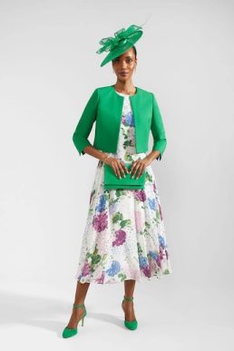 Hobbs Carly Floral Dress Ivory Multi Pink