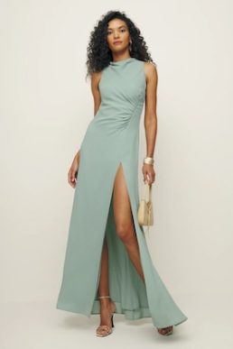 Reformation Senna Dress Celadon Light Green