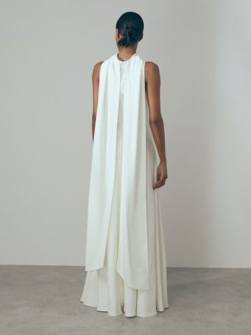 Reiss Keira Atelier Cape Maxi Wedding Dress Ivory