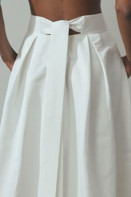 Reiss Louisa Atelier Tie Back Bridal Skirt Ivory