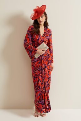 Phase Eight Briella Print Jersey Maxi Dress Red Multi