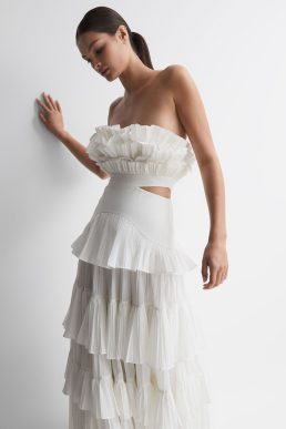 Reiss Ascot Gown Acler Strapless Tiered Maxi Dress Ivory