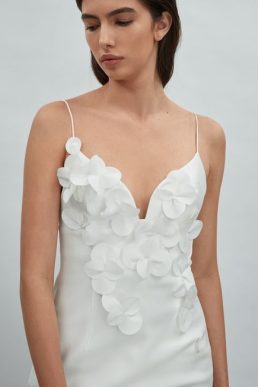 Reiss Isla Column Acler Ruffle Midi Dress Ivory