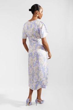 Hobbs Vita Floral Midi Dress Blue Multi