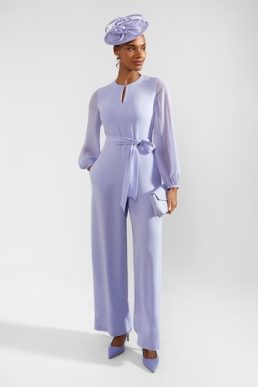 Hobbs Vivian Wide Leg Jumpsuit, Blue Skies lilac