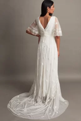 Monsoon Julita embroidered lace bridal wedding dress ivory