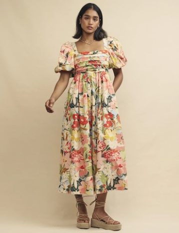 Nobody's Child Pastel Floral Nova Smock Midi Dress Pastel Floral