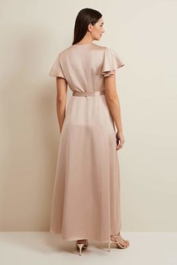Phase Eight Arabella Satin Maxi Dress Latte Gold