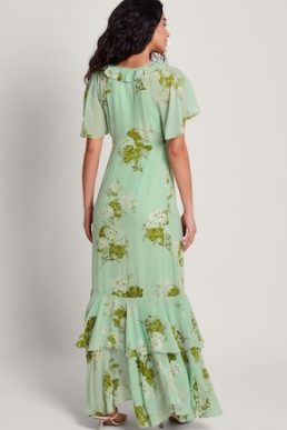 Monsoon Rowena ruffle dress green multi