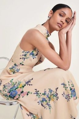 Monsoon Serenity floral halter dress multi Cream Multi
