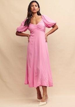 Nobody's Child Pink Peony Midi Dress