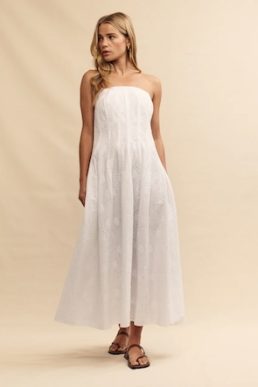 Nobody's Child White Broderie Anglaise Newbury Midi Dress