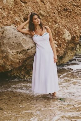 Nobody's Child White Embroidered Detail Pippin Midi Dress