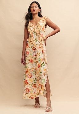 Nobody's Child Yellow Floral Viola Maxi Dress Multi