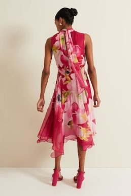 Phase Eight Lucinda Floral Midi Dress pink Multi
