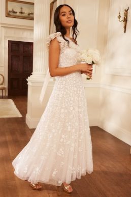 Needle & Thread Posy Pirouette One-Shoulder Ankle Gown