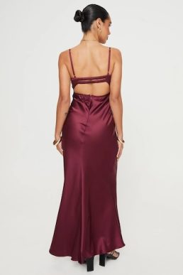 Princess Polly Fadyen Bias Cut Maxi Dress Burgundy