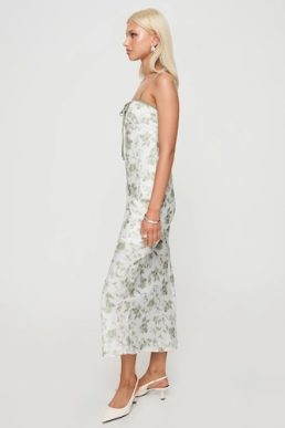 Princess VasilIki Floral Maxi Dress White Green Multi