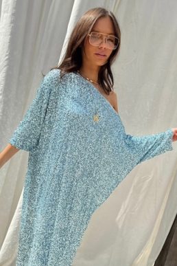 Never Fully Dressed Ice Blue Sequin Jem Dress