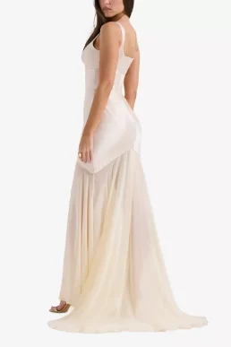 HOUSE OF CB Vittoria Champagane Chiffon Floor Length Gown