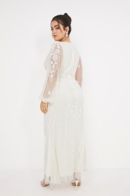 Joanna Hope Beaded Bridal Maxi Dress Ivory