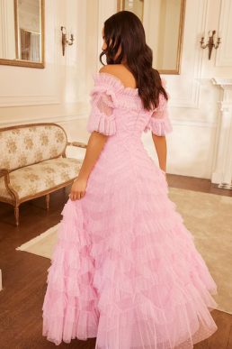 Lana Off-Shoulder Gown pink