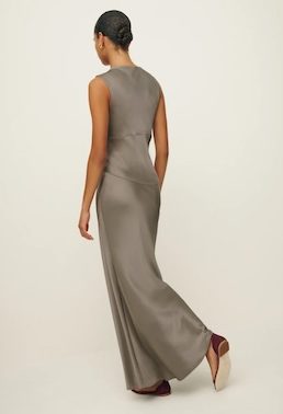 Reformation Dessa Satin Dress taupe