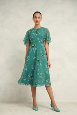 Hobbs Jaida Floral Dress Green Multi