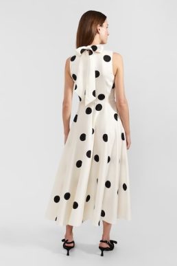 Hobbs Mia Spot Dress Cream Black