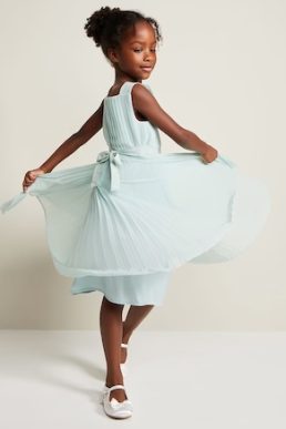 Phase Eight Belle Pleat Dress Pale Blue