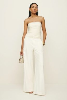 Reformation Beau Strapless Top Ivory