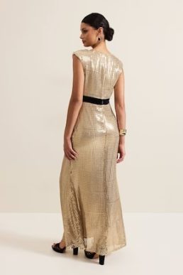 Phase Eight Jamae Gold Sequin Maxi Dress Gold